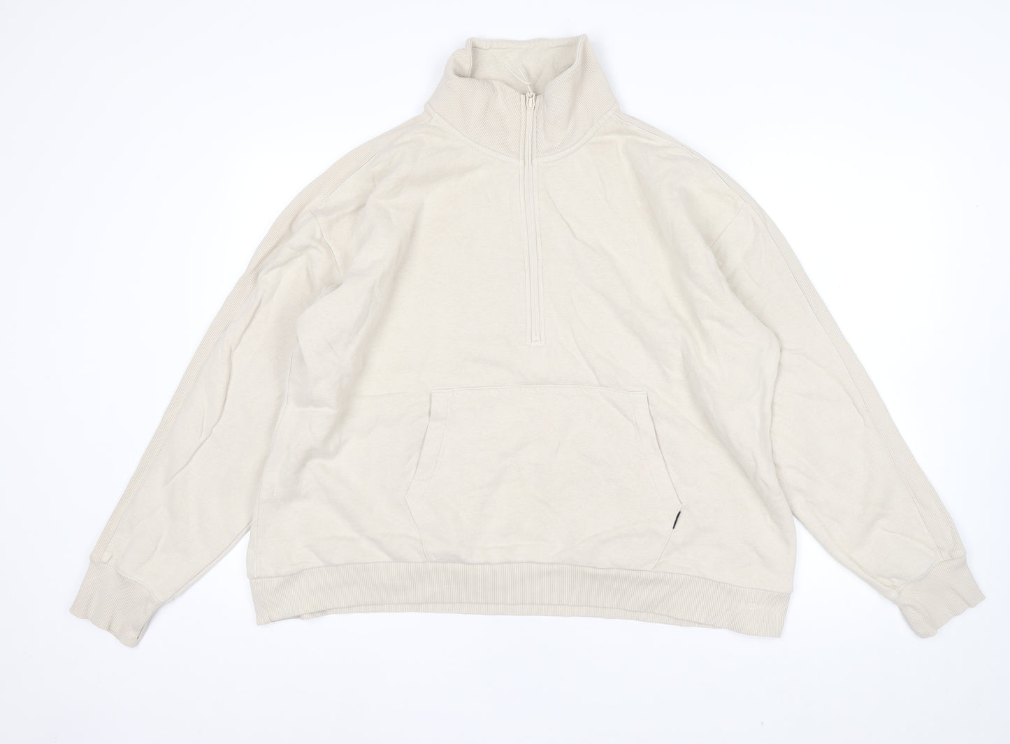 Marks and Spencer Womens Beige 1/2 Zip Pullover Sweatshirt Size 20