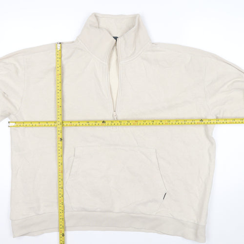 Marks and Spencer Womens Beige 1/2 Zip Pullover Sweatshirt Size 20