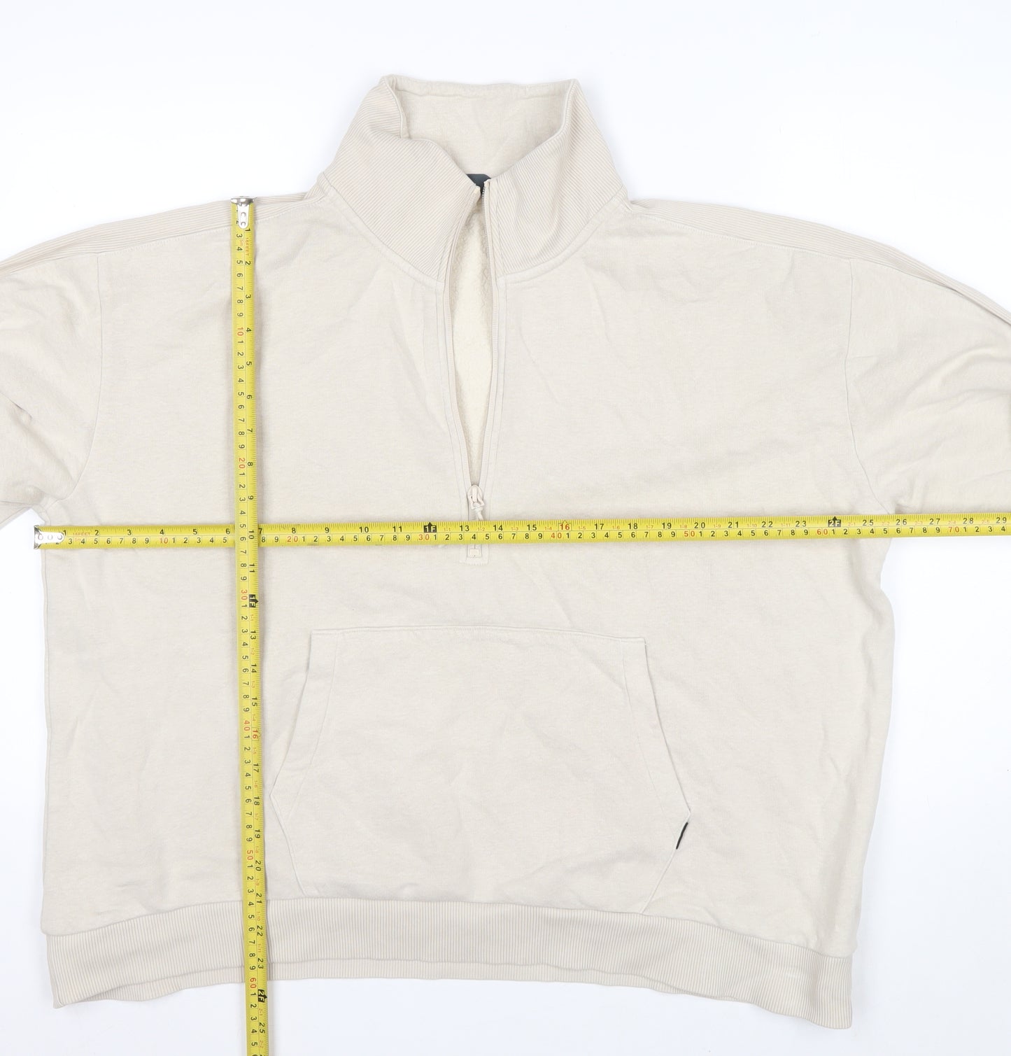 Marks and Spencer Womens Beige 1/2 Zip Pullover Sweatshirt Size 20