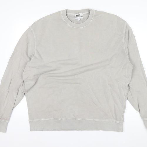 COS Men's Beige Relaxed Fit Crew Neck Cotton Sweatshirt XL