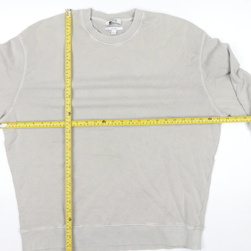 COS Men's Beige Relaxed Fit Crew Neck Cotton Sweatshirt XL