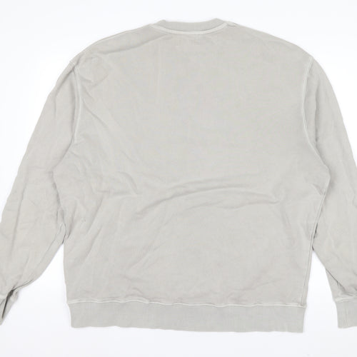 COS Men's Beige Relaxed Fit Crew Neck Cotton Sweatshirt XL