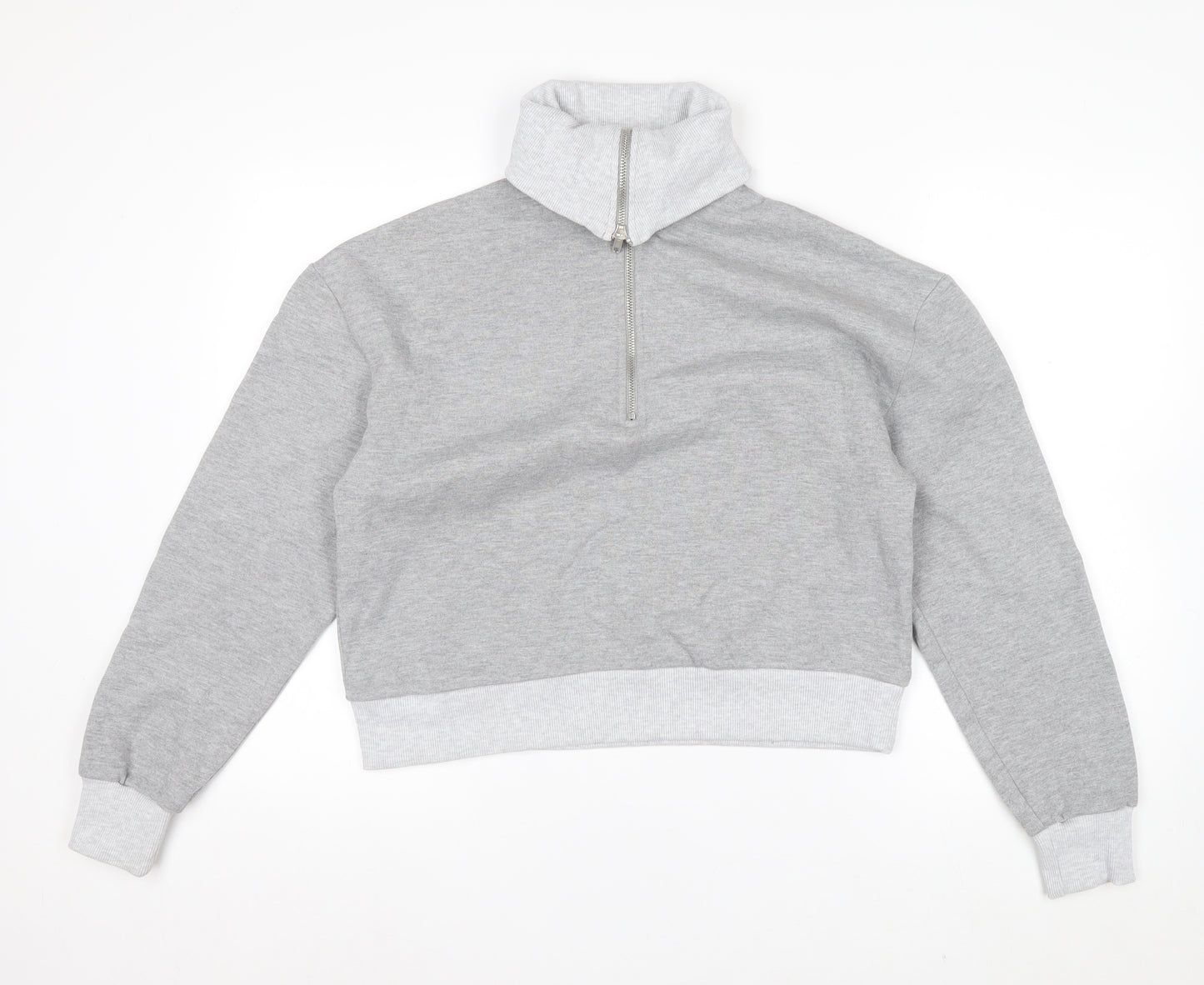 ASOS Design Women Grey XS 1/2 Zip Pullover Sweatshirt