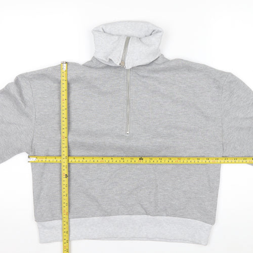 ASOS Design Women Grey XS 1/2 Zip Pullover Sweatshirt