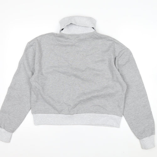 ASOS Design Women Grey XS 1/2 Zip Pullover Sweatshirt