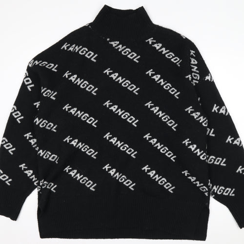 Kangol Men's Black Logo High Neck Pullover Jumper Size L