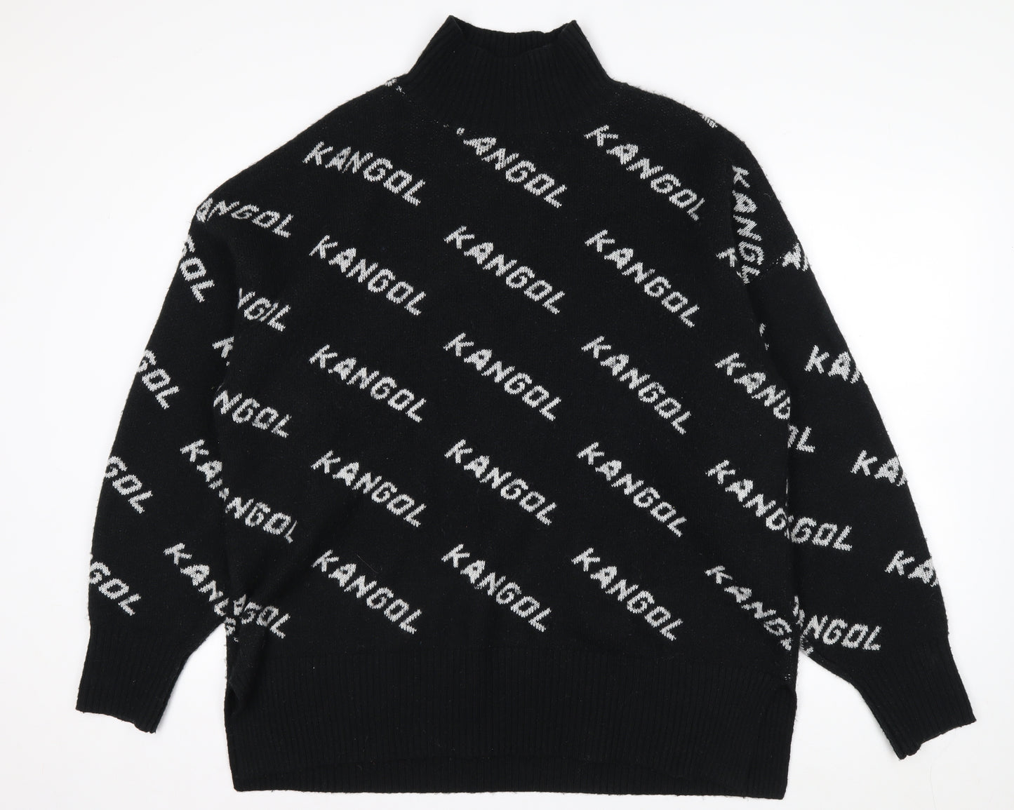 Kangol Men's Black Logo High Neck Pullover Jumper Size L