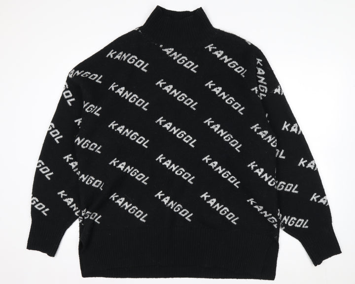 Kangol Men's Black Logo High Neck Pullover Jumper Size L