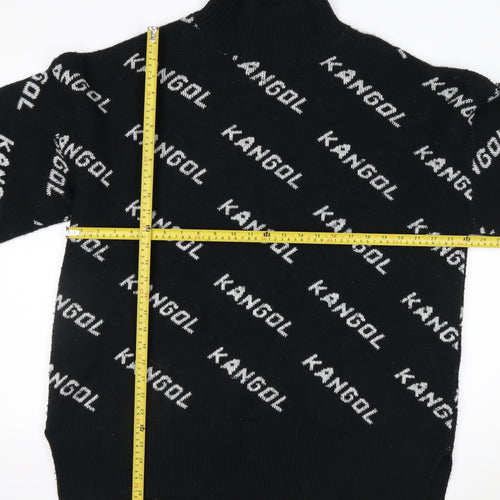 Kangol Men's Black Logo High Neck Pullover Jumper Size L