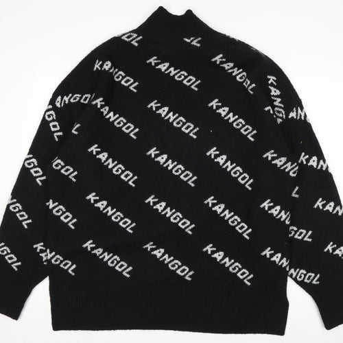 Kangol Men's Black Logo High Neck Pullover Jumper Size L