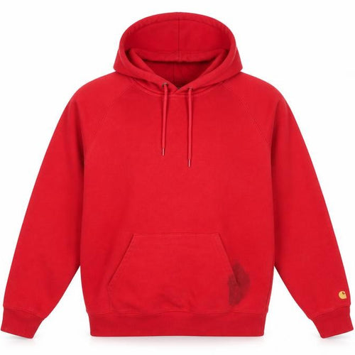 Carhartt Men Red Pullover Hoodie M Hooded Fleece Sweatshirt