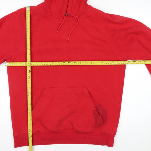Carhartt Men Red Pullover Hoodie M Hooded Fleece Sweatshirt