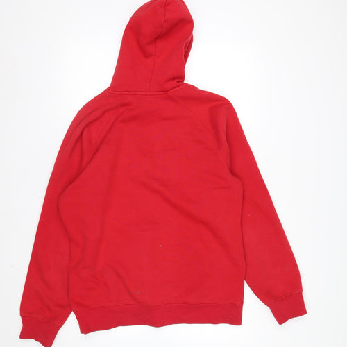 Carhartt Men Red Pullover Hoodie M Hooded Fleece Sweatshirt