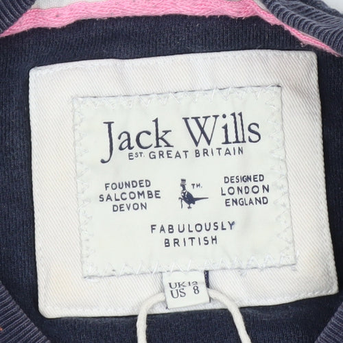 Jack Wills Women's Navy Blue Crew Neck Pullover Sweatshirt UK 12