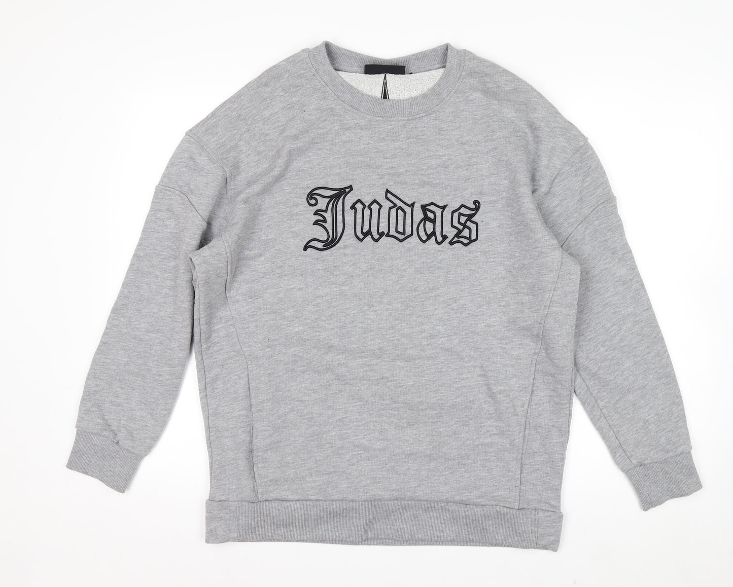 Judas Sinned Men's Grey Crew Neck Pullover Sweatshirt Size M