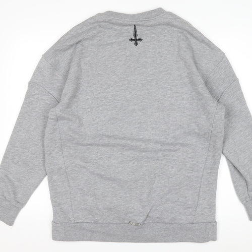 Judas Sinned Men's Grey Crew Neck Pullover Sweatshirt Size M