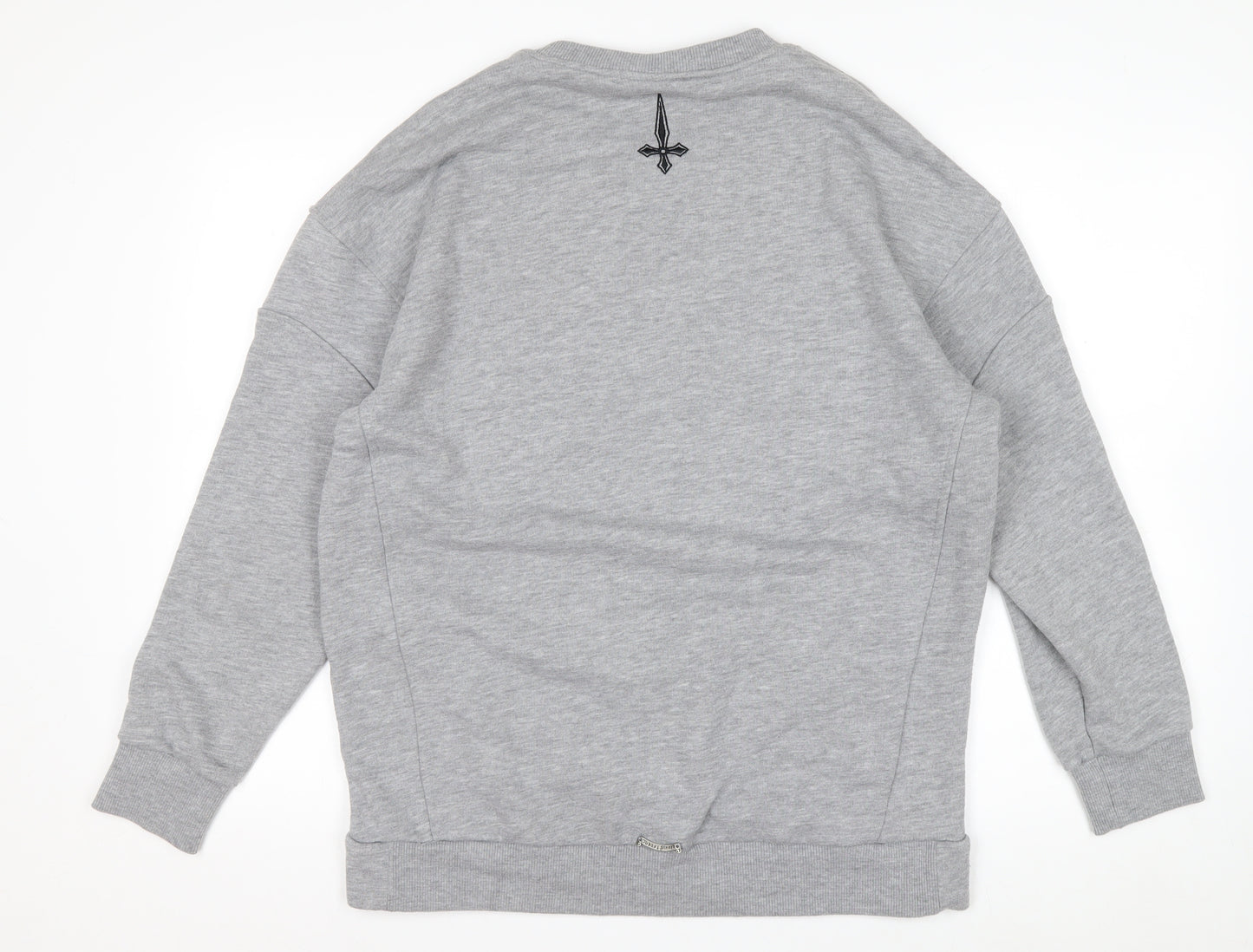 Judas Sinned Men's Grey Crew Neck Pullover Sweatshirt Size M
