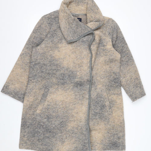 Paul Costelloe Women’s Beige Wool Blend Collared Cardigan Size 14