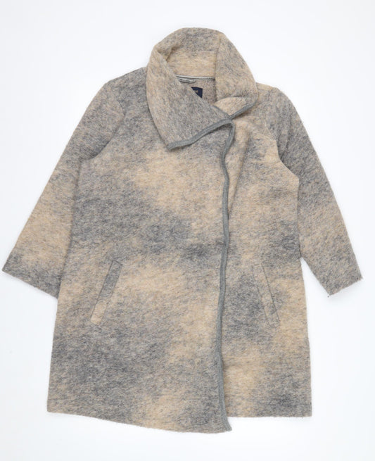 Paul Costelloe Women’s Beige Wool Blend Collared Cardigan Size 14