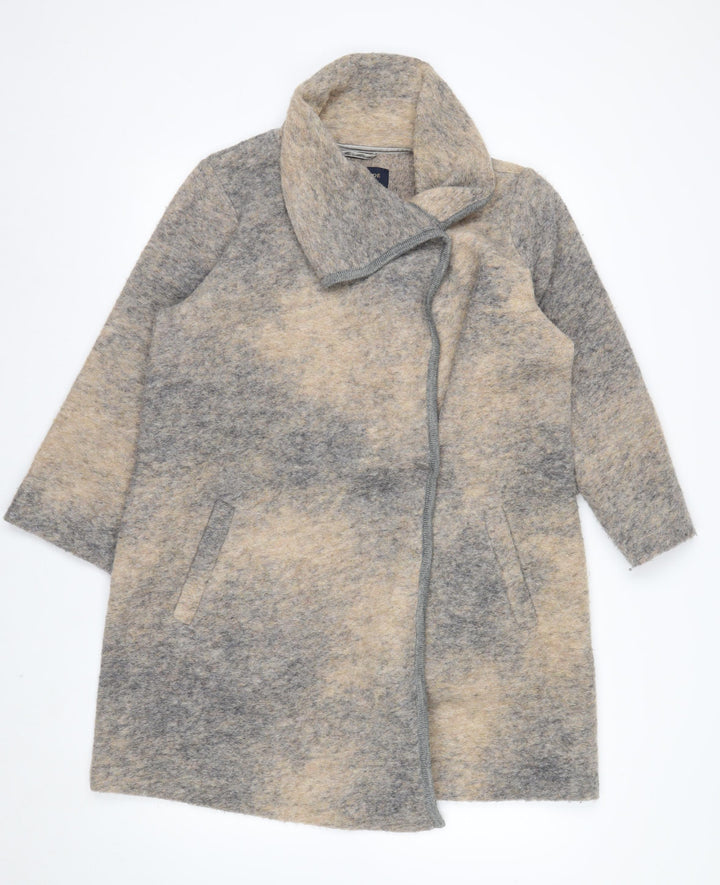 Paul Costelloe Women’s Beige Wool Blend Collared Cardigan Size 14