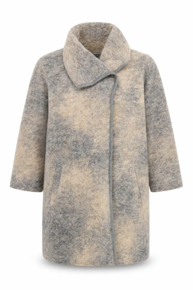 Paul Costelloe Women’s Beige Wool Blend Collared Cardigan Size 14