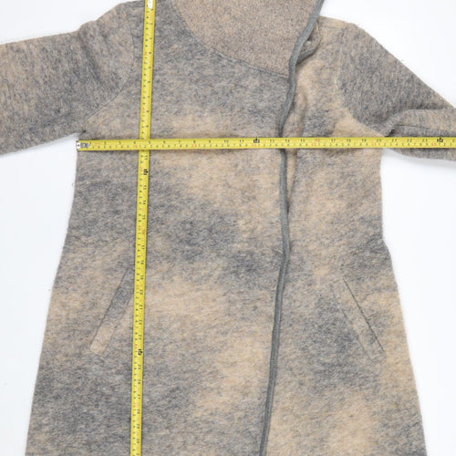 Paul Costelloe Women’s Beige Wool Blend Collared Cardigan Size 14