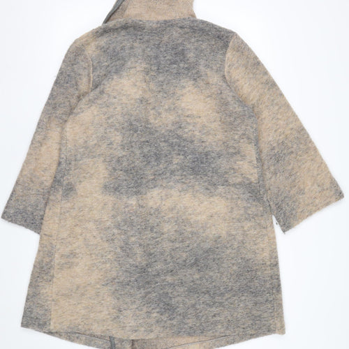 Paul Costelloe Women’s Beige Wool Blend Collared Cardigan Size 14