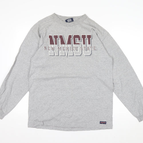 JanSport Mens Grey NMSU Long Sleeve Cotton Top Size M
