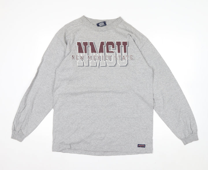 JanSport Mens Grey NMSU Long Sleeve Cotton Top Size M