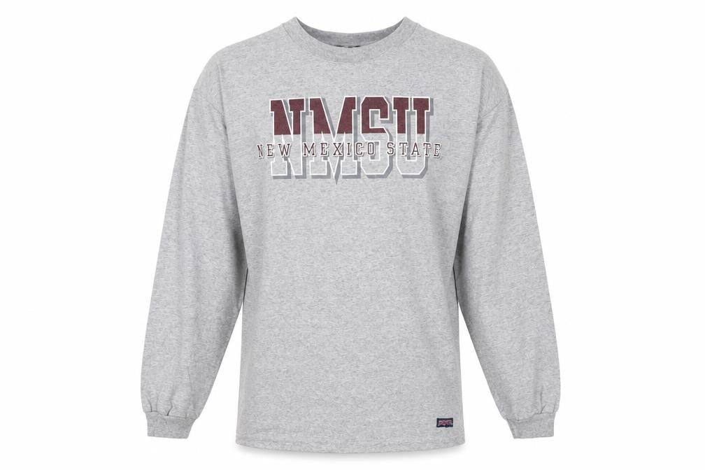 JanSport Mens Grey NMSU Long Sleeve Cotton Top Size M