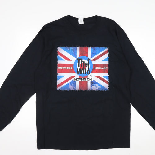 Gildan Men's Black Large The Who Moving On Tour 2019 Long Sleeve T-Shirt