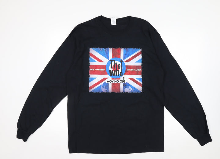 Gildan Men's Black Large The Who Moving On Tour 2019 Long Sleeve T-Shirt