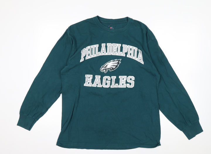 Majestic Men’s Green Philadelphia Eagles Long Sleeve Shirt L