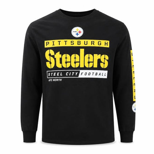 Majestic Men’s Black Pittsburgh Steelers Long Sleeve Sports Top Size S
