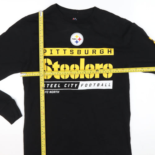 Majestic Men’s Black Pittsburgh Steelers Long Sleeve Sports Top Size S