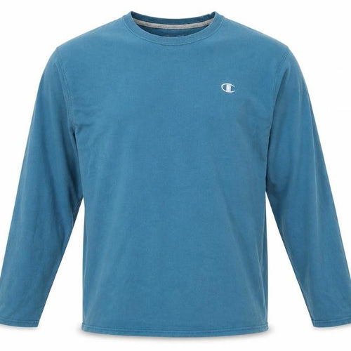 Champion Men's Blue XL Long Sleeve Crew Neck Cotton Top