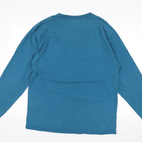 Champion Men's Blue XL Long Sleeve Crew Neck Cotton Top