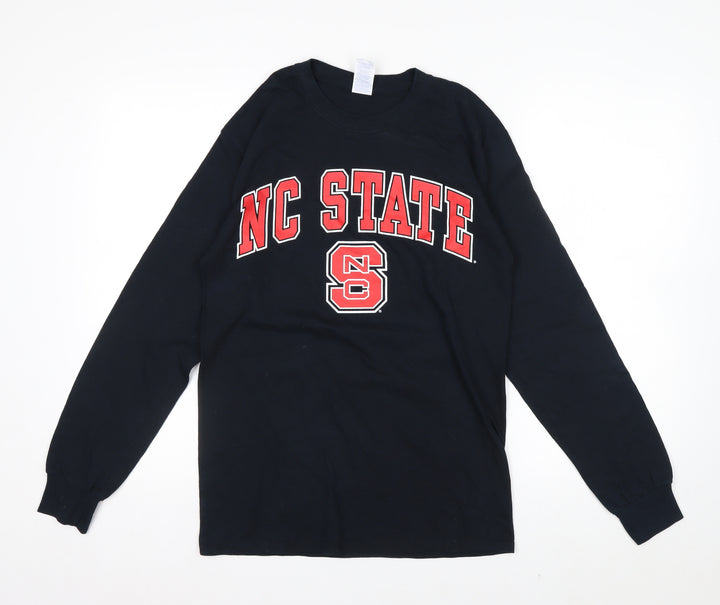 Gildan Men's Black NC State Long Sleeve Cotton Graphic Top Size S