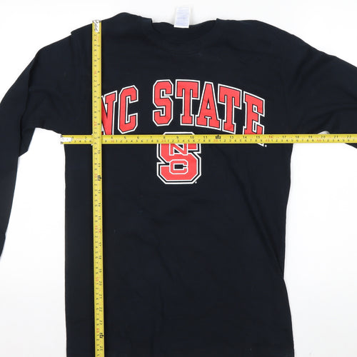 Gildan Men's Black NC State Long Sleeve Cotton Graphic Top Size S