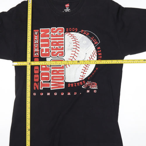 Hanes Men Black L 2009 Top Gun World Series Long Sleeve T-Shirt