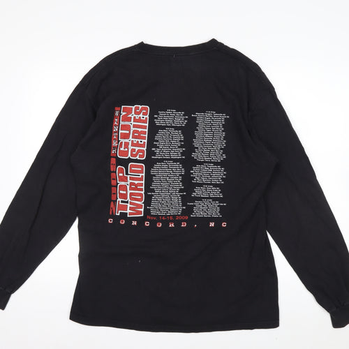 Hanes Men Black L 2009 Top Gun World Series Long Sleeve T-Shirt