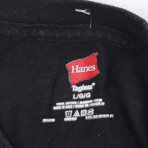 Hanes Men Black L 2009 Top Gun World Series Long Sleeve T-Shirt