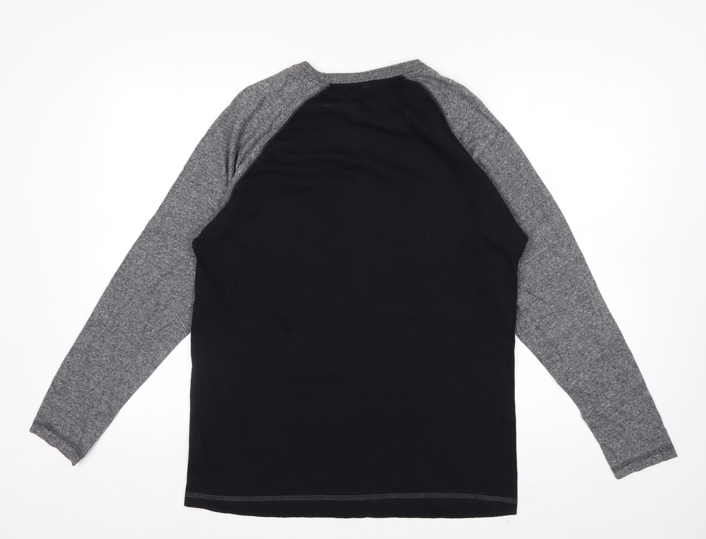 LIS Apparel Men's Black Grey Long Sleeve Nautical Graphic Top Size S