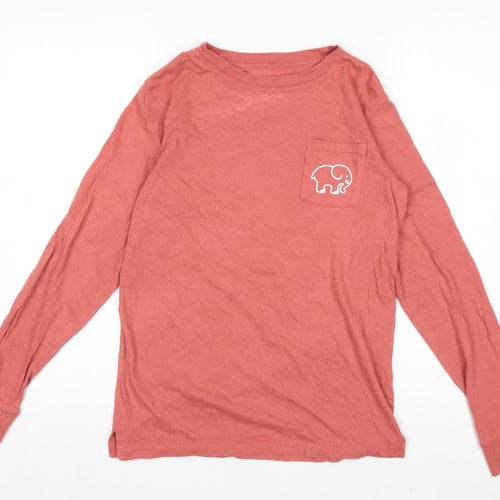 Ivory Ella Womens Pink Long Sleeve Cotton T-Shirt XS