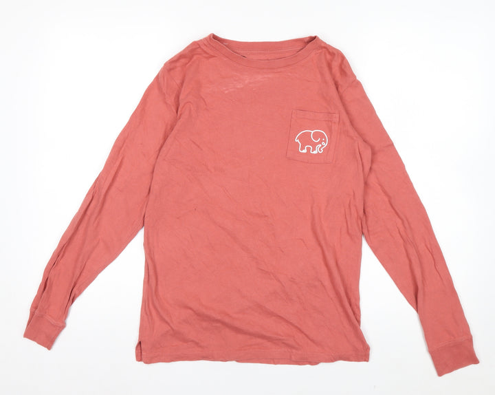 Ivory Ella Womens Pink Long Sleeve Cotton T-Shirt XS