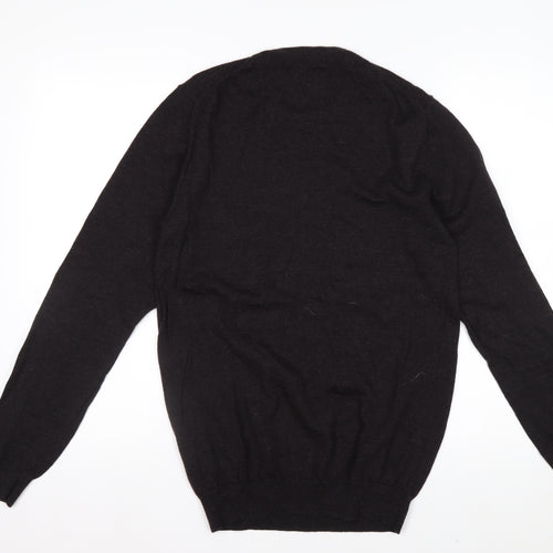 Matinique Men's Black Merino Wool Crew Neck Pullover Jumper M