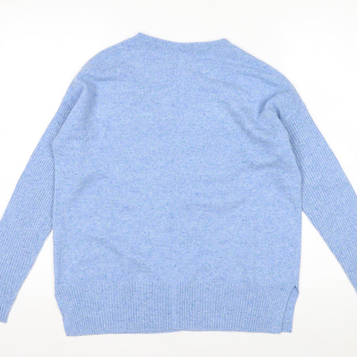 Marks and Spencer Women's Blue Cashmere Crew Neck Jumper Size S
