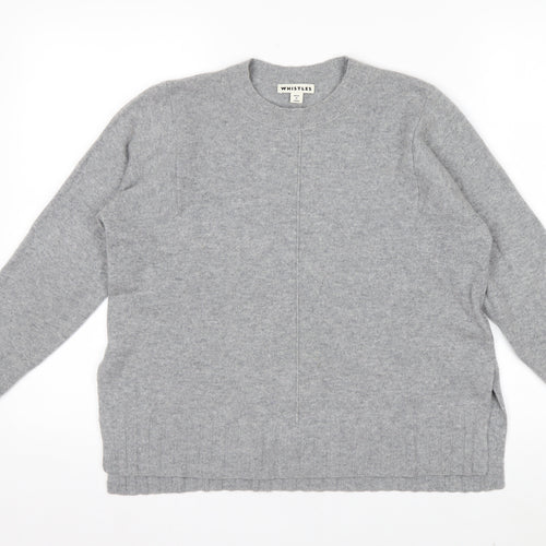 Whistles Women Grey Cashmere Pullover Jumper XS