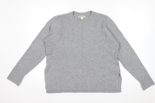 Whistles Women Grey Cashmere Pullover Jumper XS