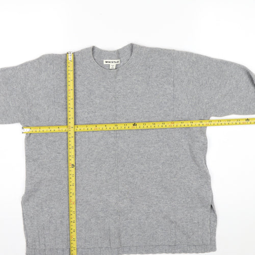 Whistles Women Grey Cashmere Pullover Jumper XS